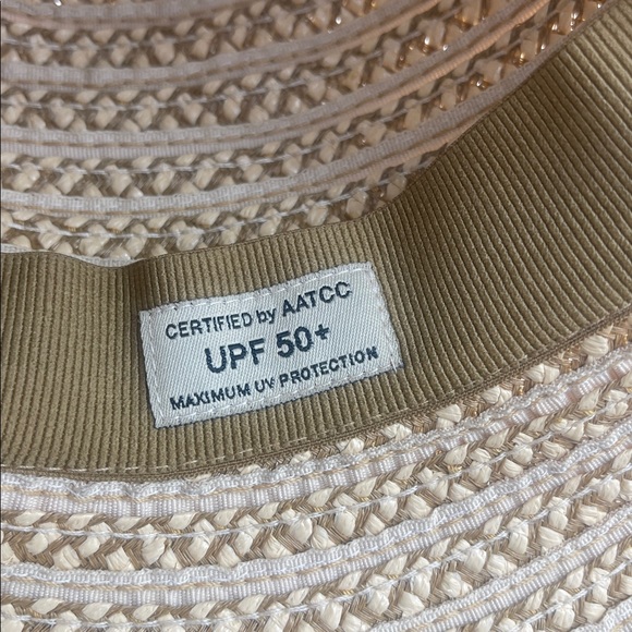 Eric Javits New York Straw Hat Sunhat Packable Wide Brim UPF 50+ Stripes - Picture 7 of 11